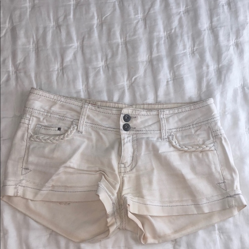 Jean shorts.